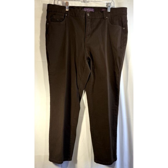 Gloria Vanderbilt Stretch Classic Fit Dark Brown Jeans Size 18W - Picture 1 of 9